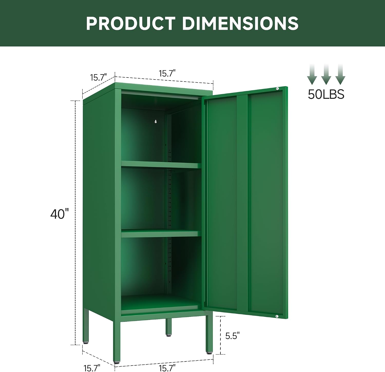 Metal Storage Cabinet 39.5” With Door