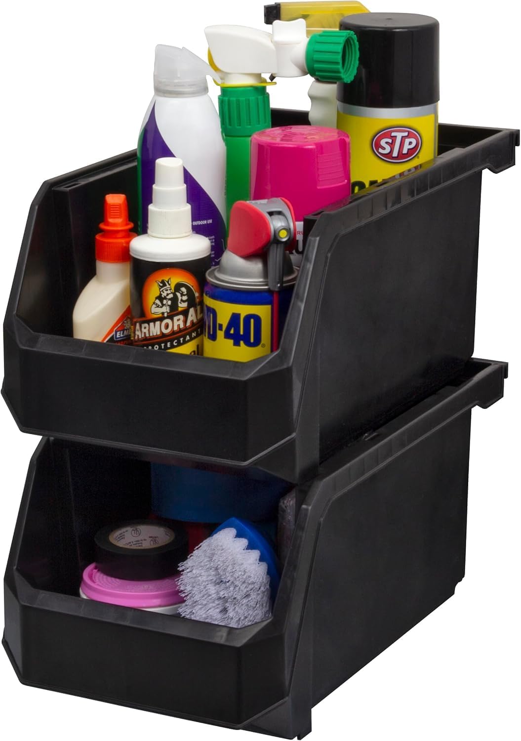 Large Plastic Stackable Storage Bins 6 Pack
