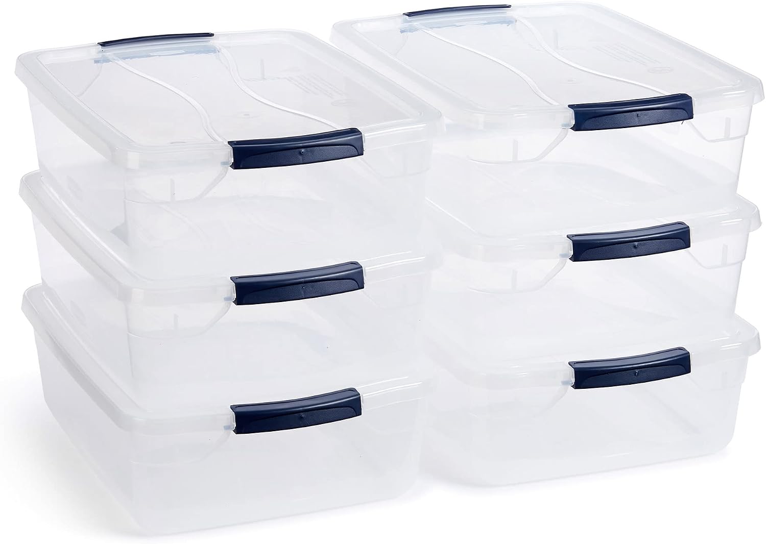 Cleverstore Clear Storage Bins 6-Pack