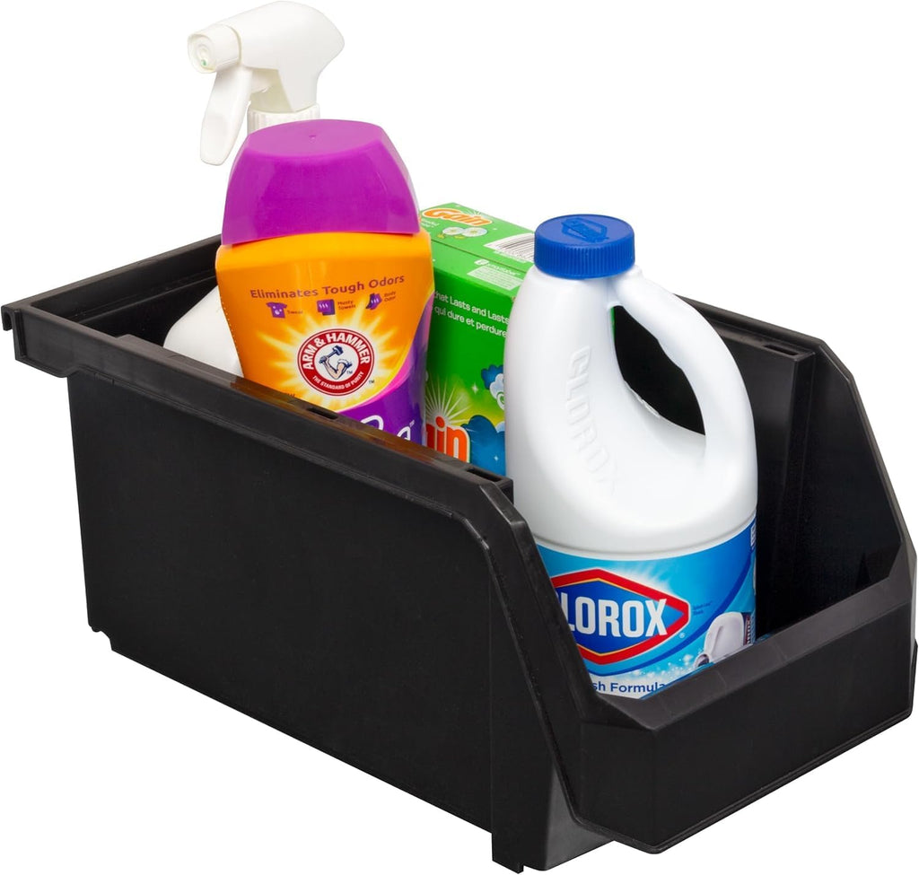Large Plastic Stackable Storage Bins 6 Pack