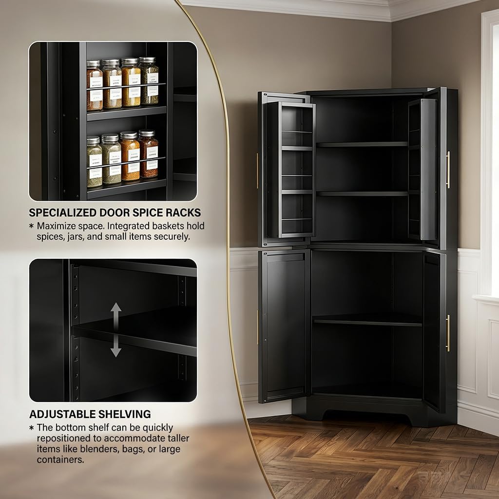 Tall Metal Corner Pantry Cabinet