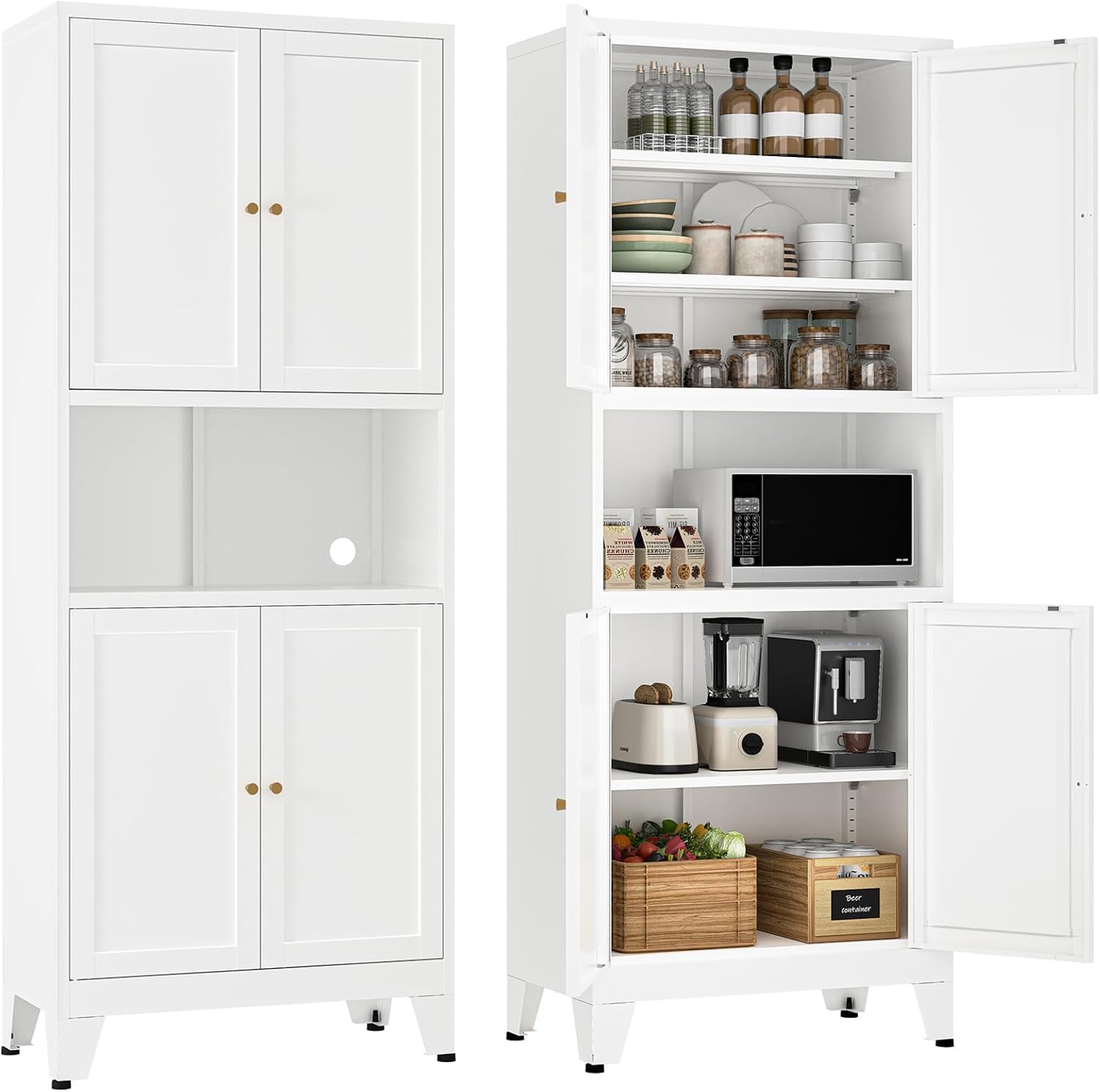 69" Tall Metal Kitchen Pantry Cabinet