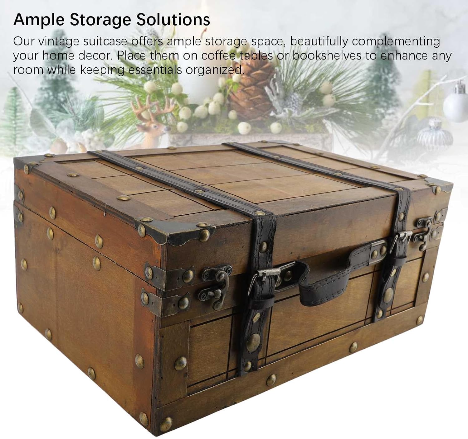 Vintage Wooden Decorative Suitcase Trunk