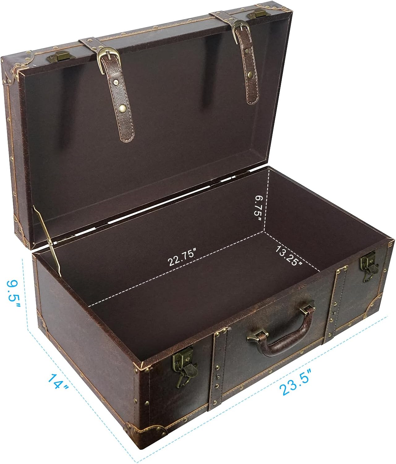 Large Wooden Storage Suitcase
