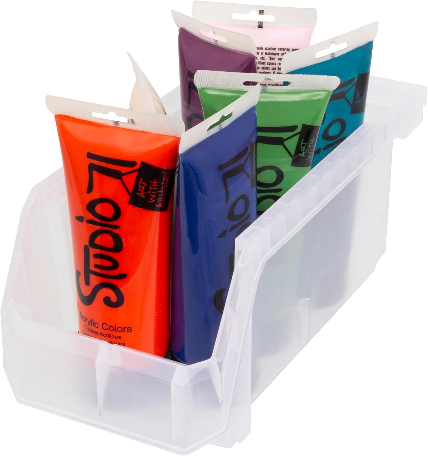 Medium Plastic Storage Bins 8 Pack