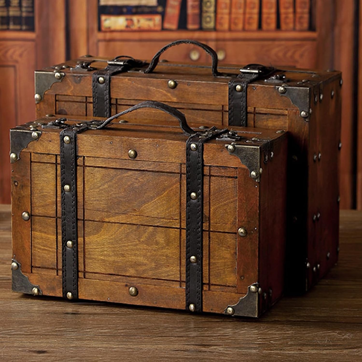 Vintage Wooden Storage Trunk Large