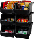 Large Plastic Stackable Storage Bins 6 Pack