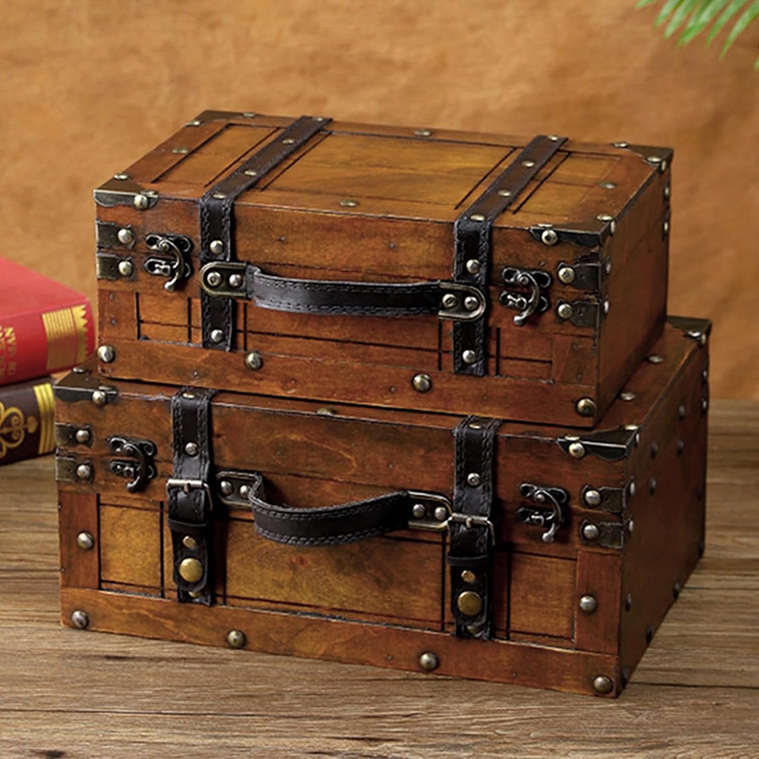Vintage Wooden Storage Trunk Large