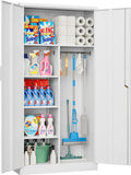 72" Tall Locking Metal Storage Wardrobe Cabinet