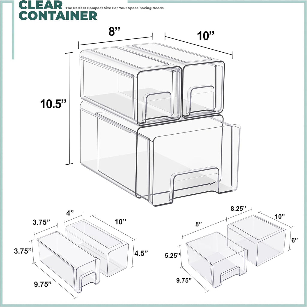 Clear Stackable Storage Drawers