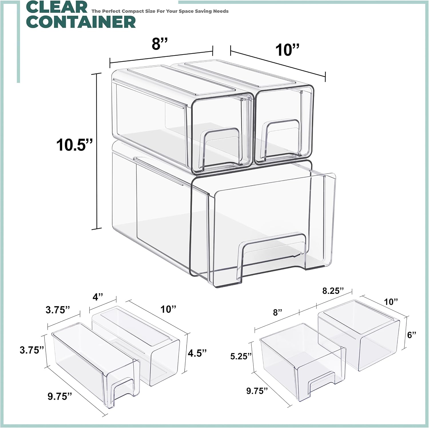 Clear Stackable Storage Drawers