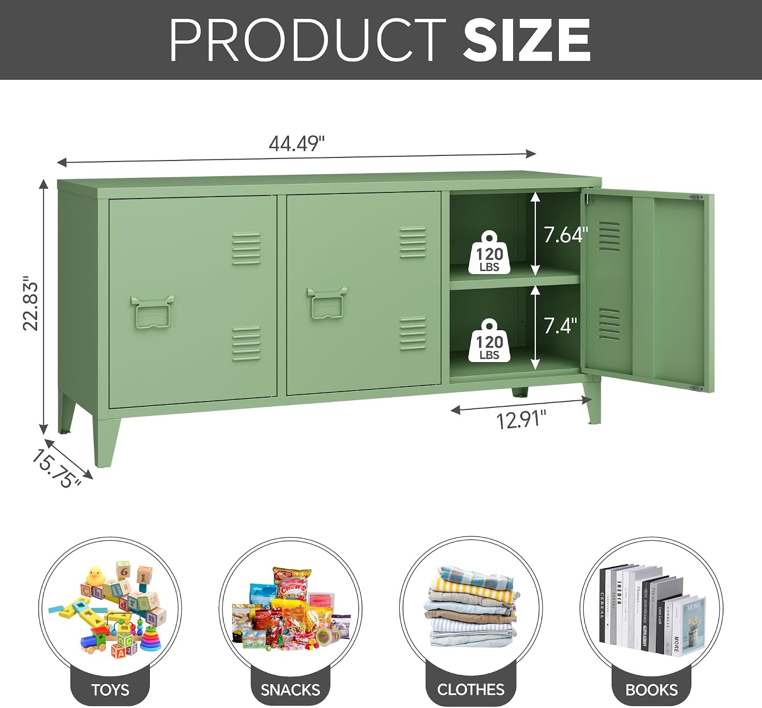 3 Door Metal TV Storage Cabinet