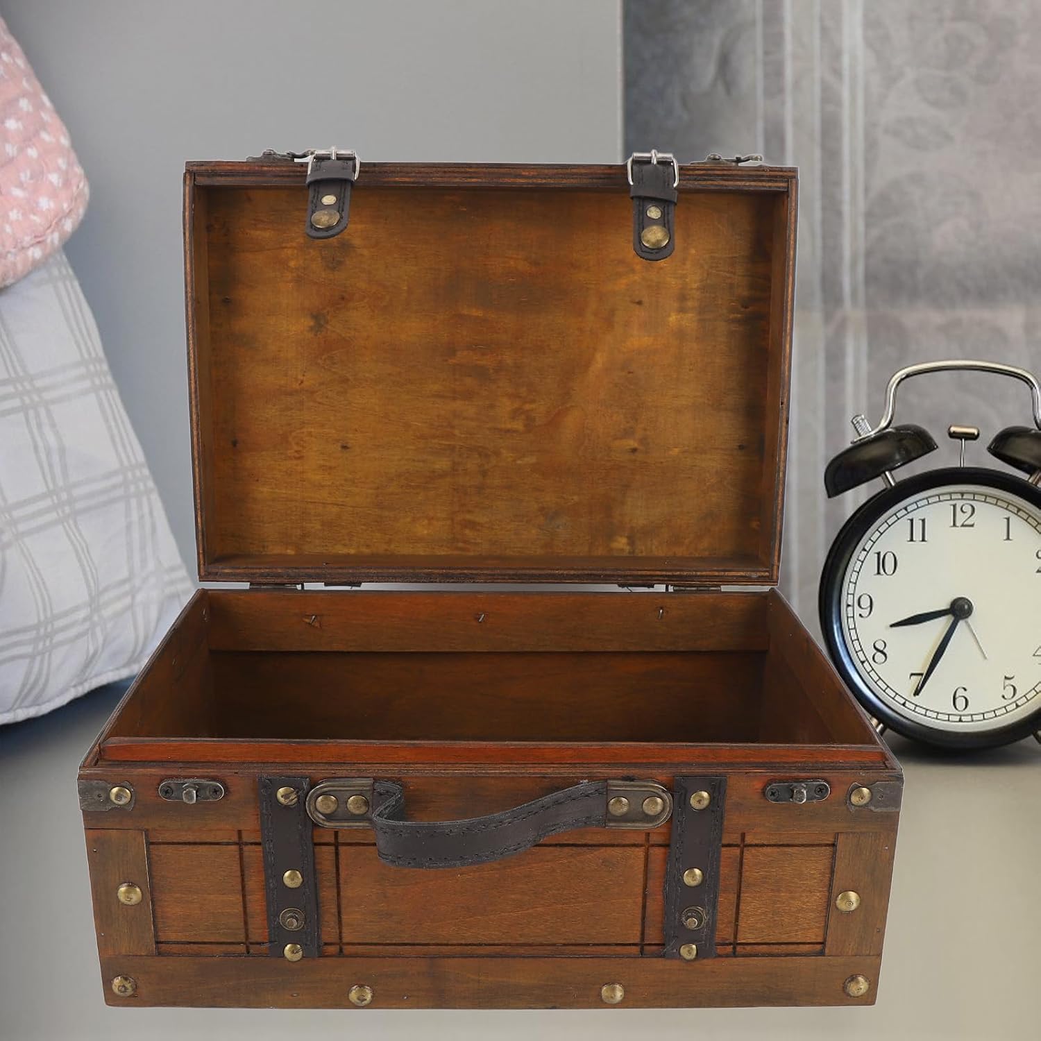 Wooden Vintage Storage Trunk Large