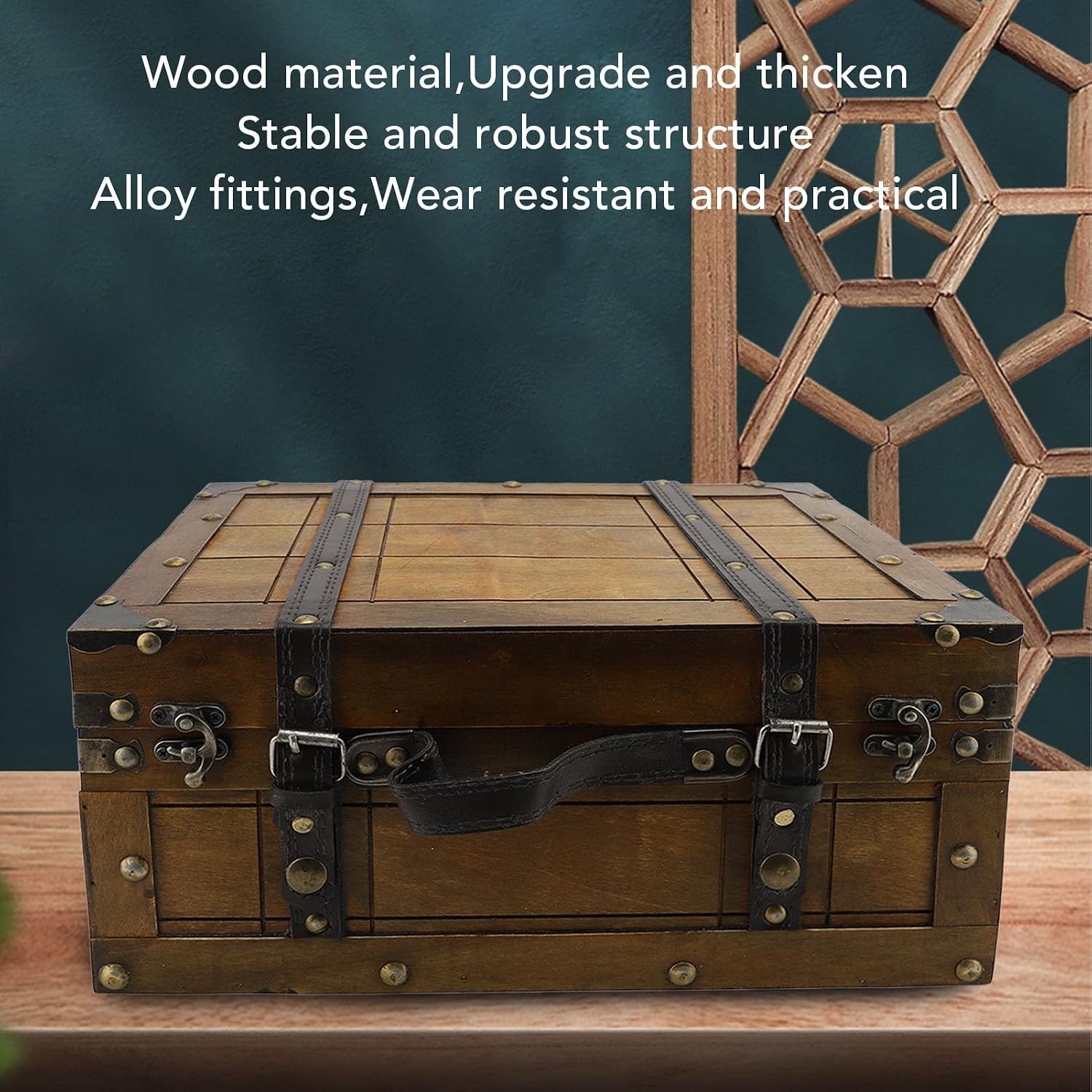 Vintage Wooden Decorative Suitcase Trunk