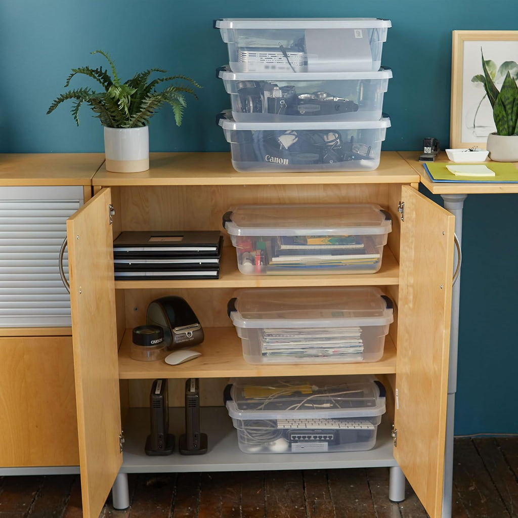 Cleverstore Clear Storage Bins 6-Pack