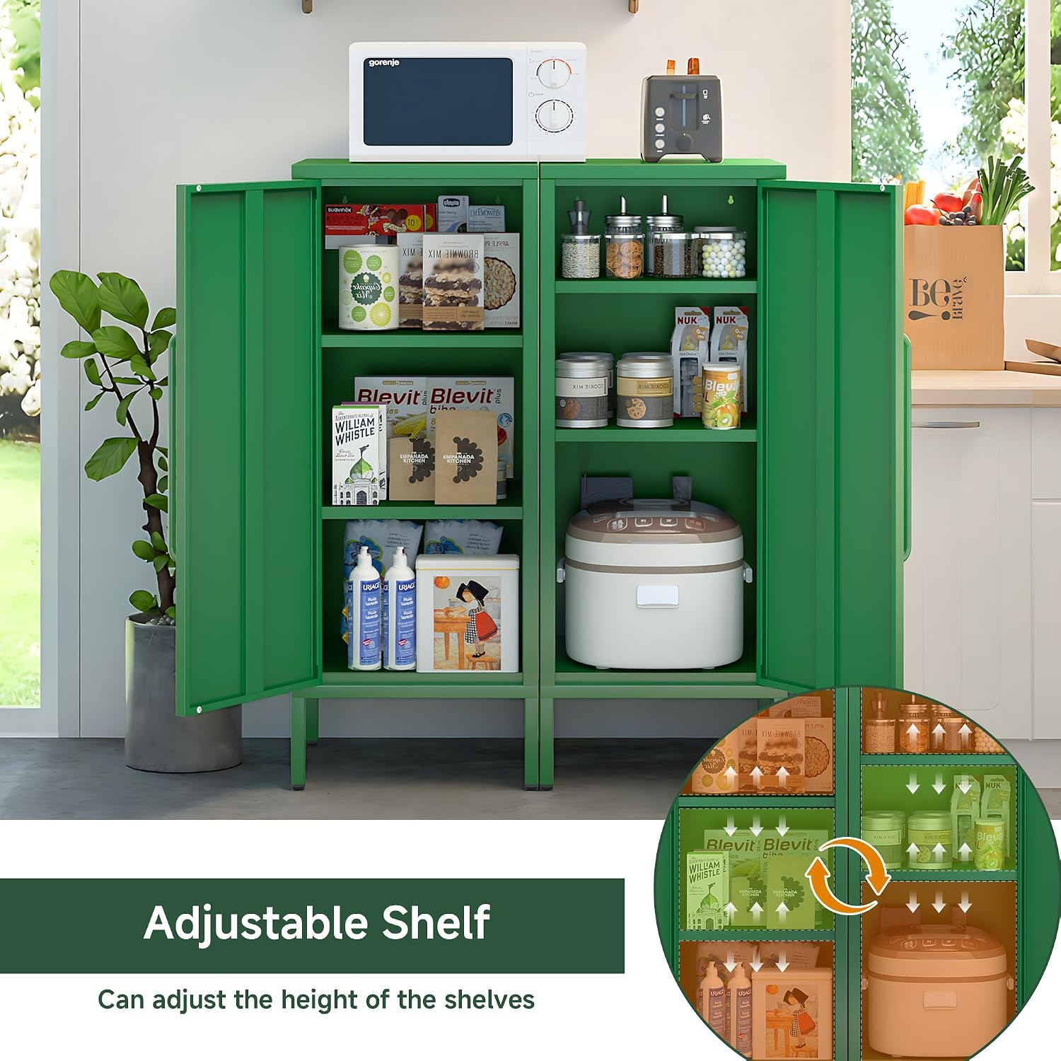 Metal Storage Cabinet 39.5” With Door