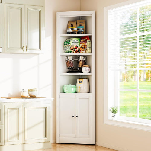 71" Tall Metal Corner Storage Cabinet
