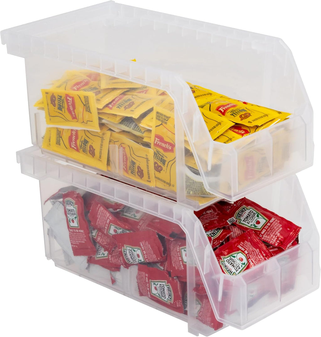 Medium Plastic Storage Bins 8 Pack