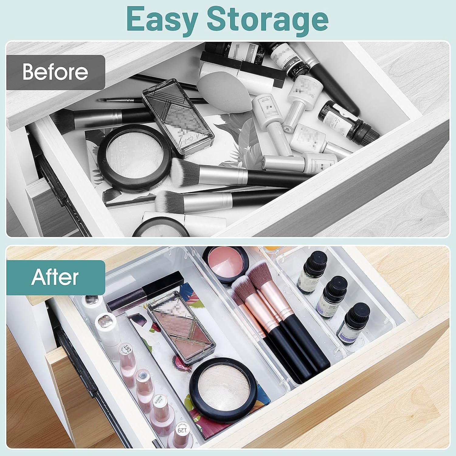 Clear Plastic Drawer Organizer 25 PCS