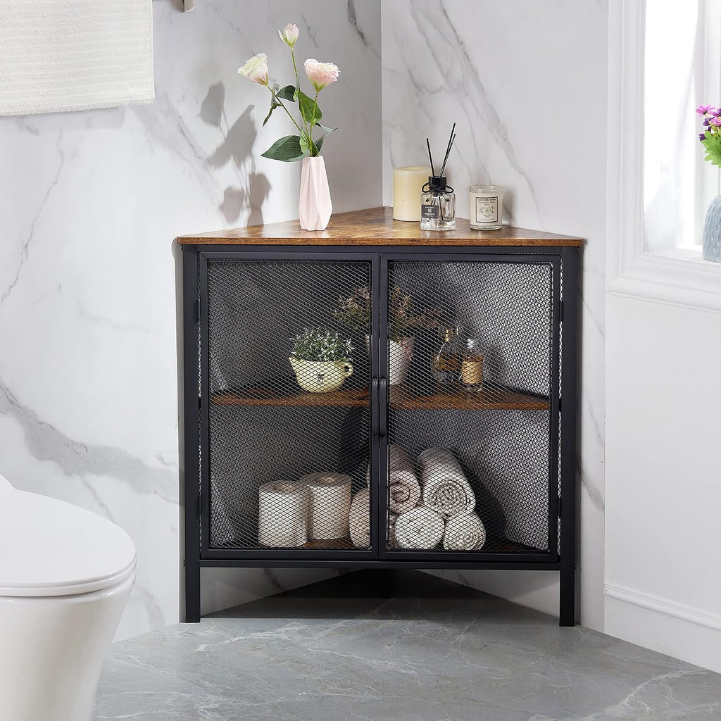 3-Tier Corner Cabinet with Protection Door
