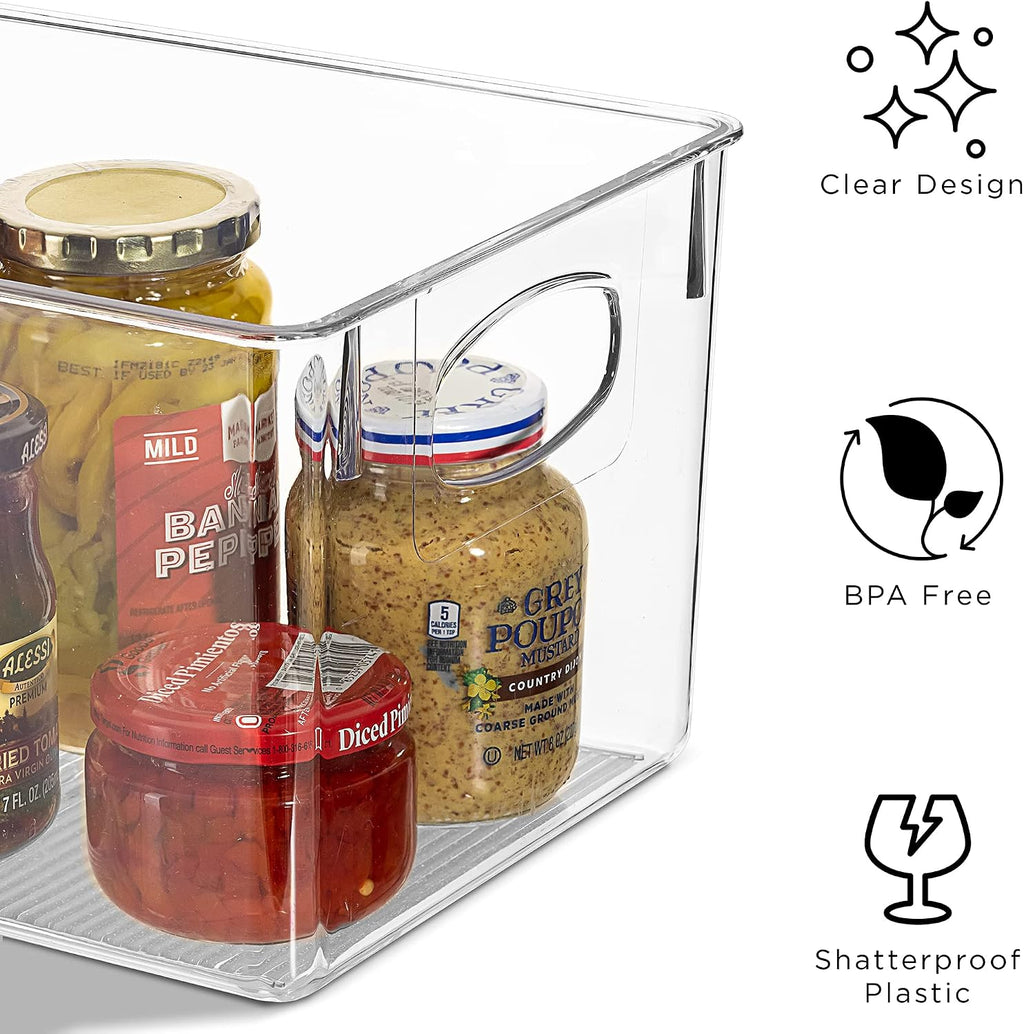 Large Clear Plastic Storage Bins 8 Pack