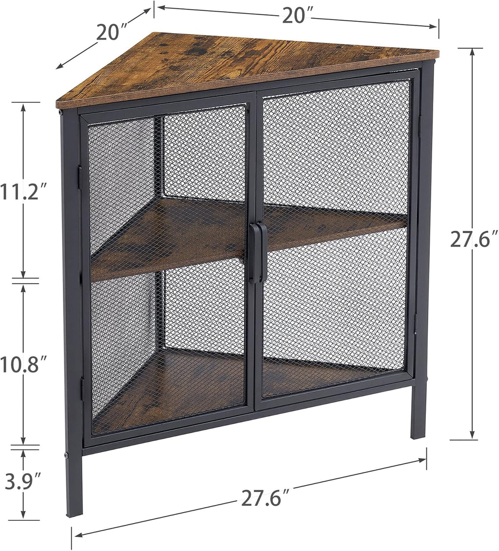 3-Tier Corner Cabinet with Protection Door
