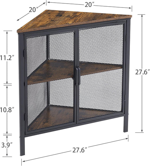 3-Tier Corner Cabinet with Protection Door