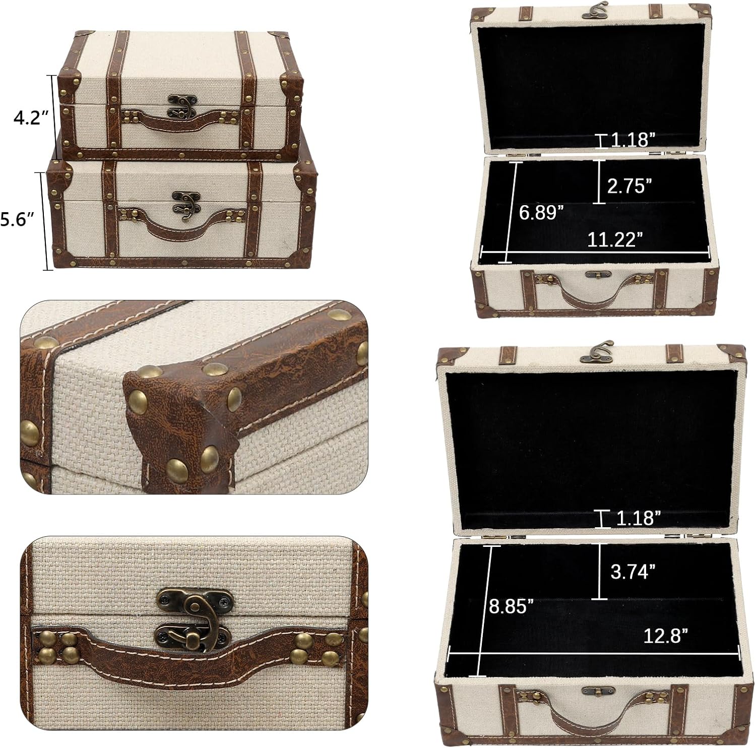 Vintage Suitcase Set of 2