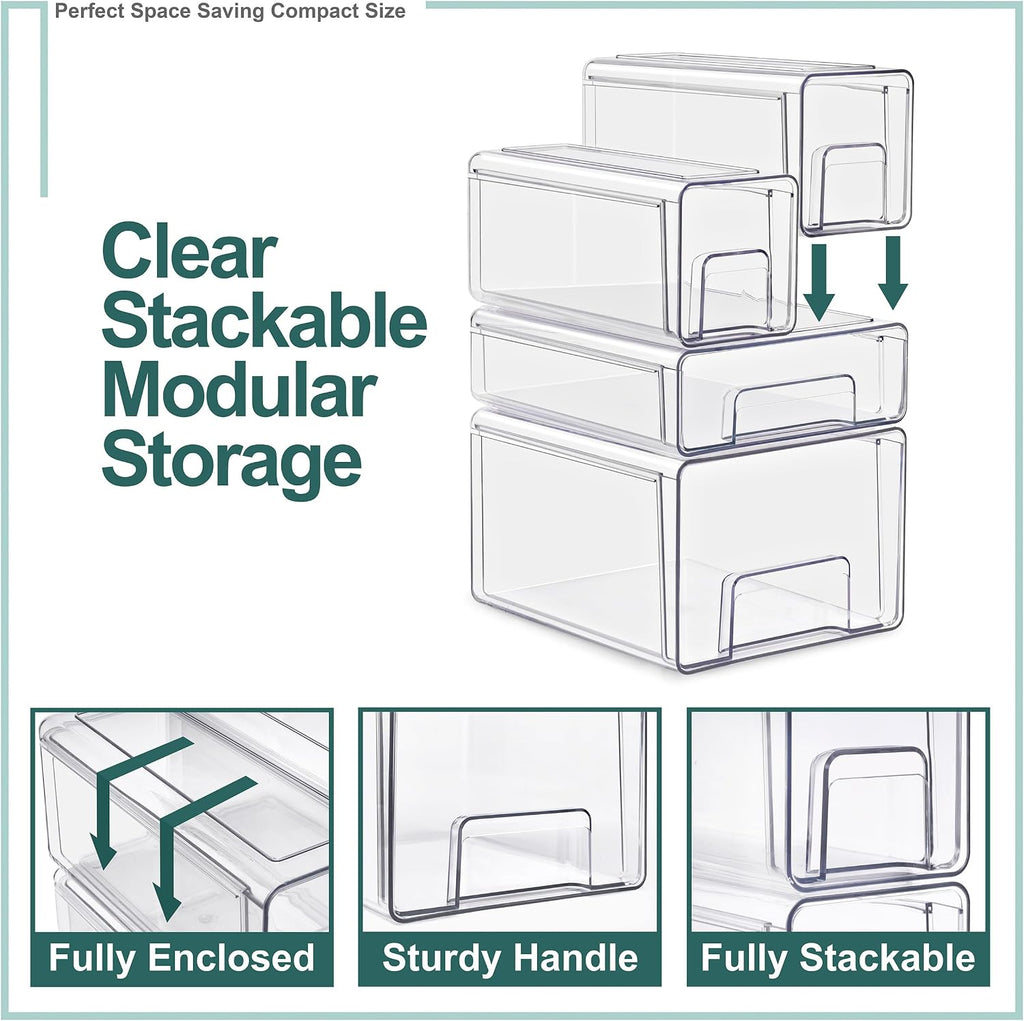 Clear Stackable Storage Drawers