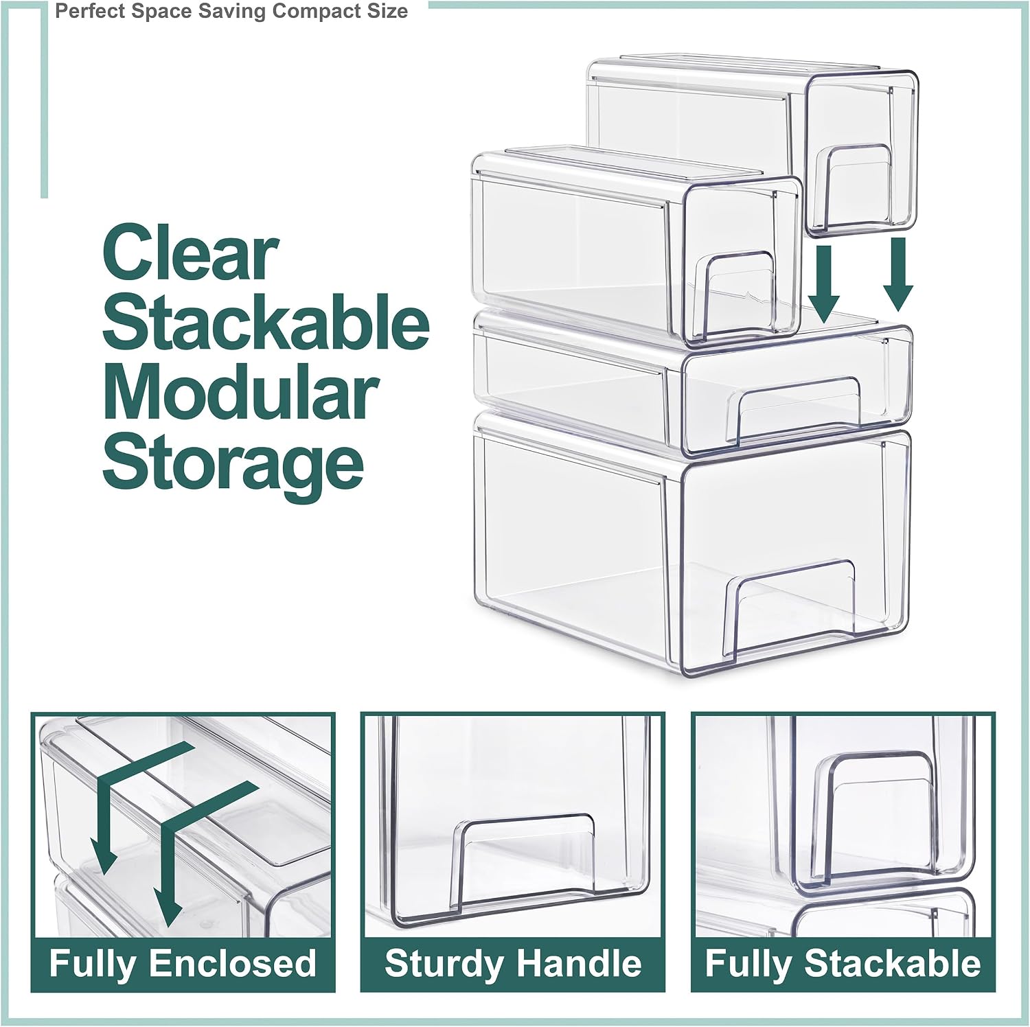 Clear Stackable Storage Drawers