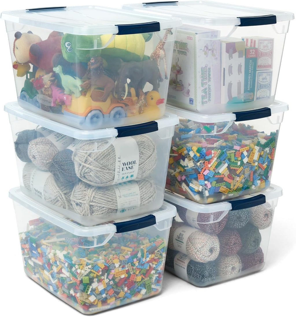 Cleverstore Clear Storage Bins 6 Pack