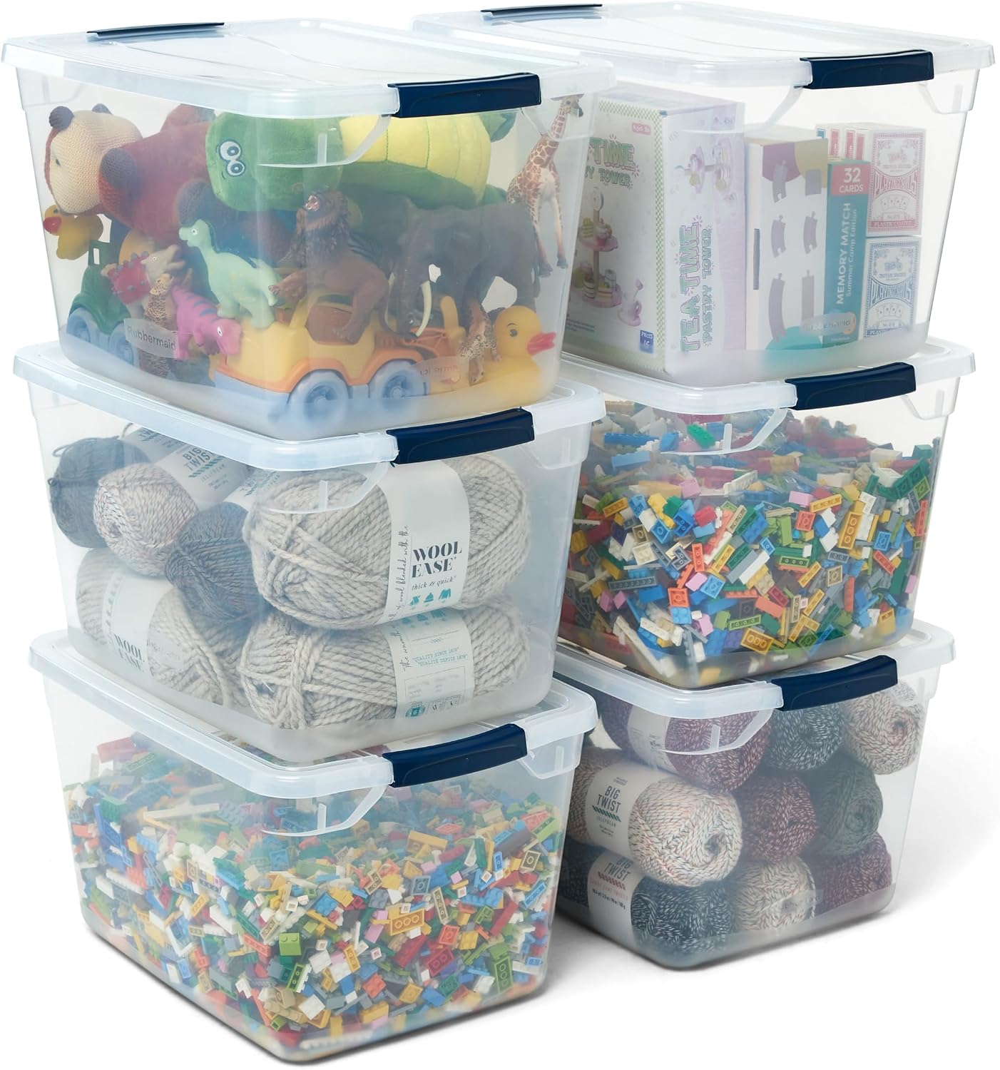 Cleverstore Clear Storage Bins 6 Pack