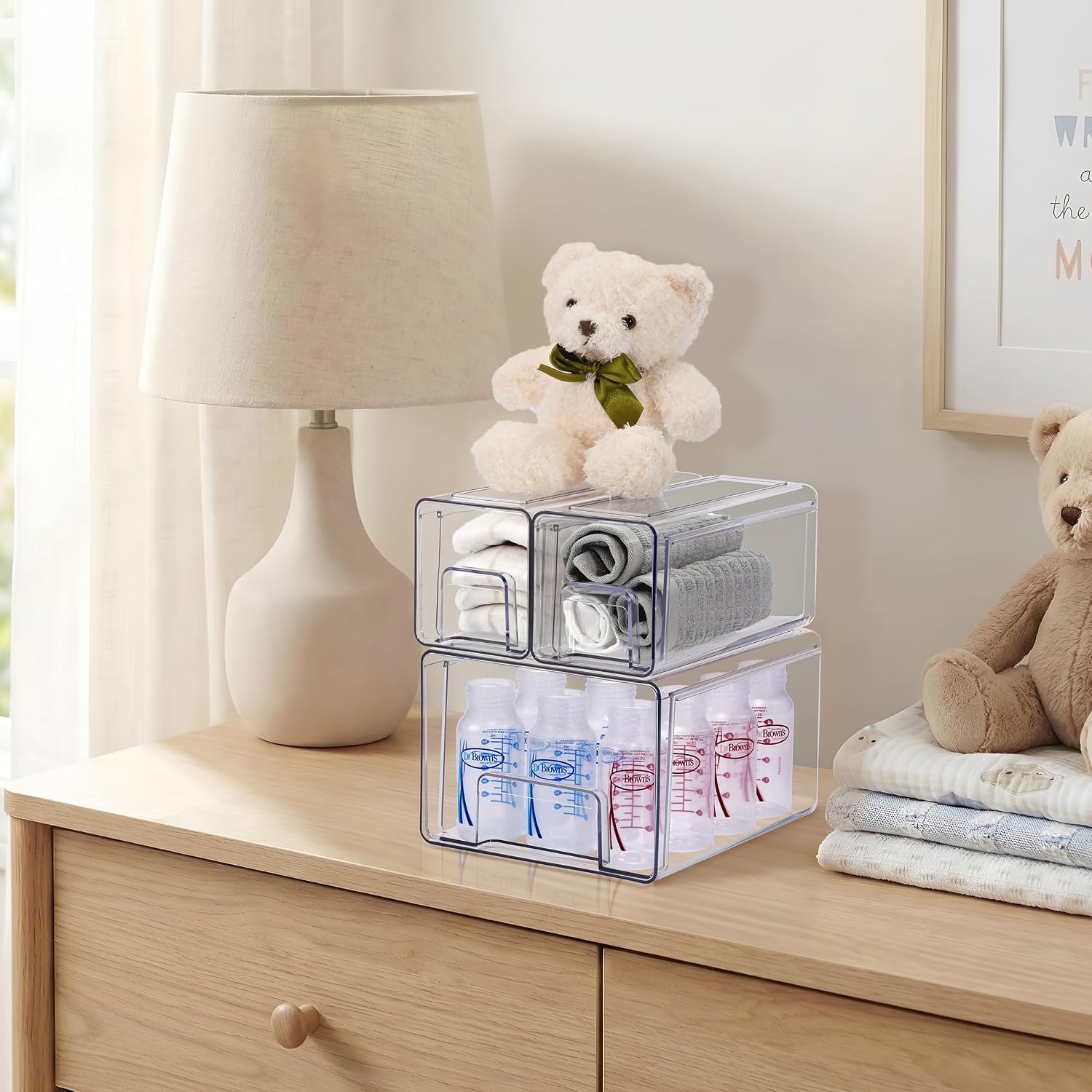 Clear Stackable Storage Drawers