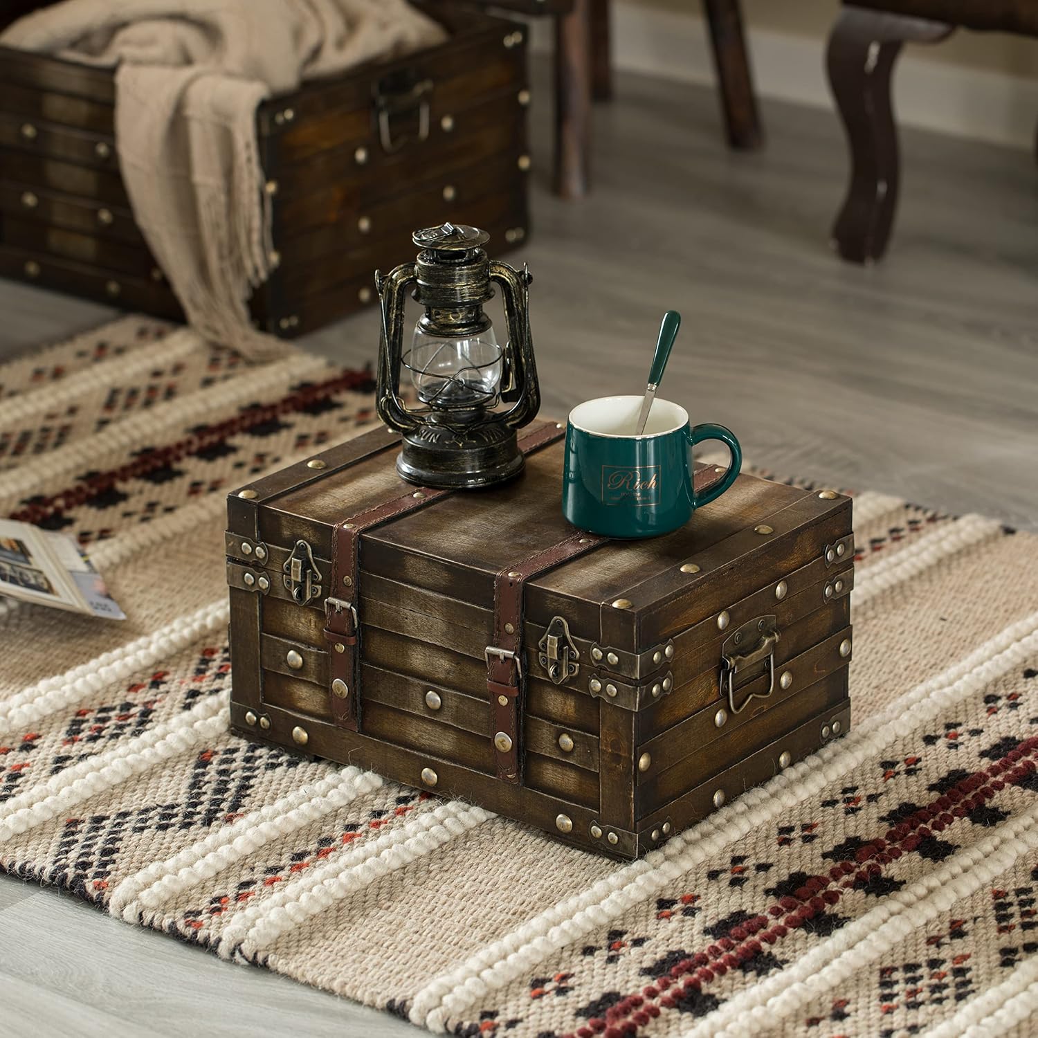 Small Wooden Storage Trunk