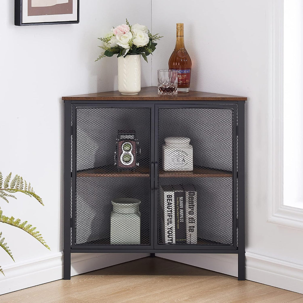 3-Tier Corner Cabinet with Protection Door