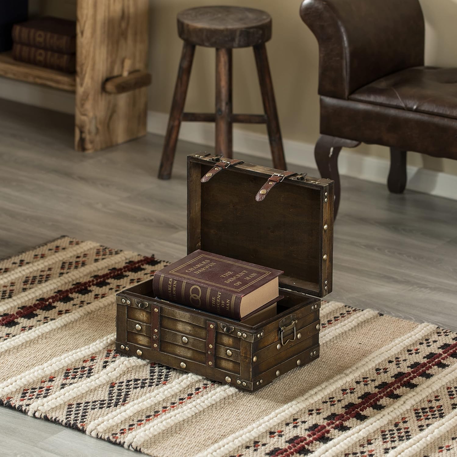 Small Wooden Storage Trunk