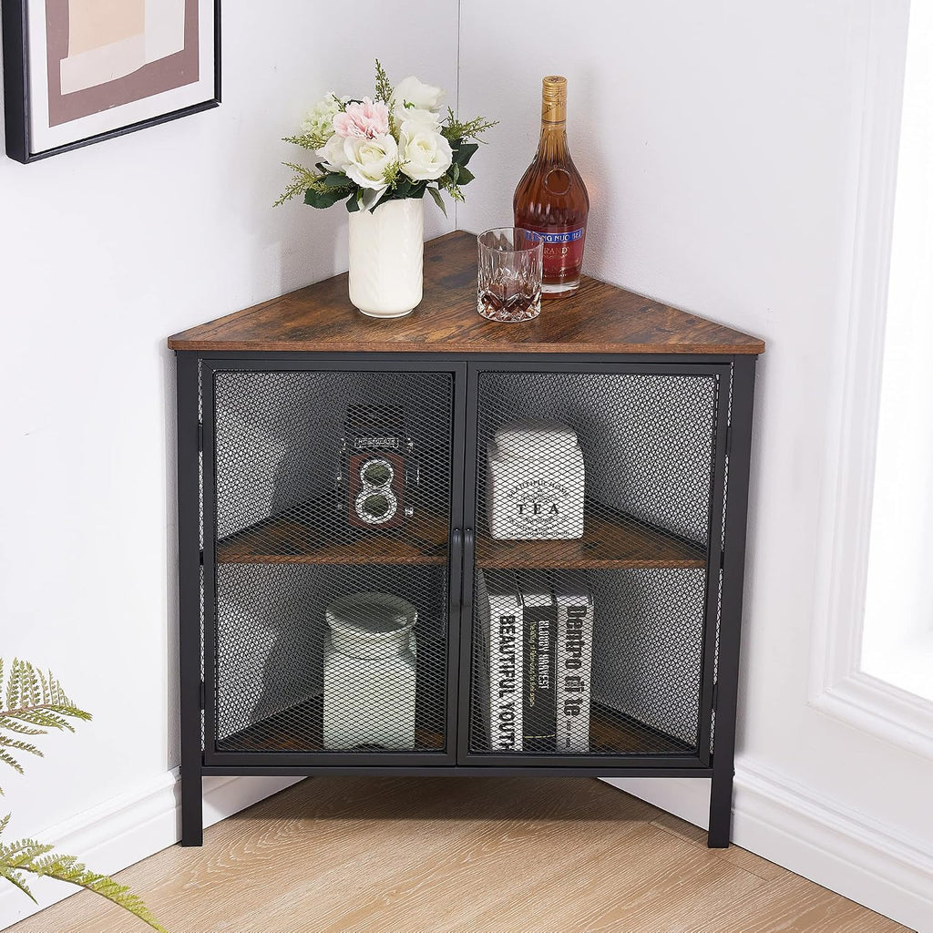 3-Tier Corner Cabinet with Protection Door
